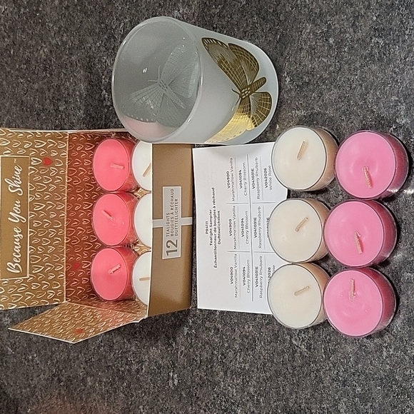 Partylite Tealight Holder and 12-Pack Sampler of Tealights - Picture 4 of 4